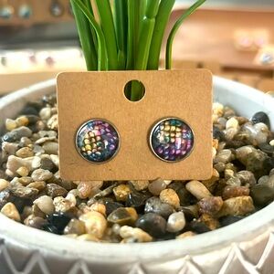 Hand Crafted Mermaid Design Stud Earrings